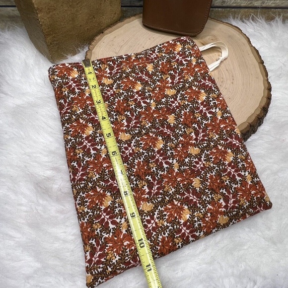 Fall Autumn Foliage Leaves Print Planner Cotton Drawstring Pouch Hobonichi - Picture 8 of 11